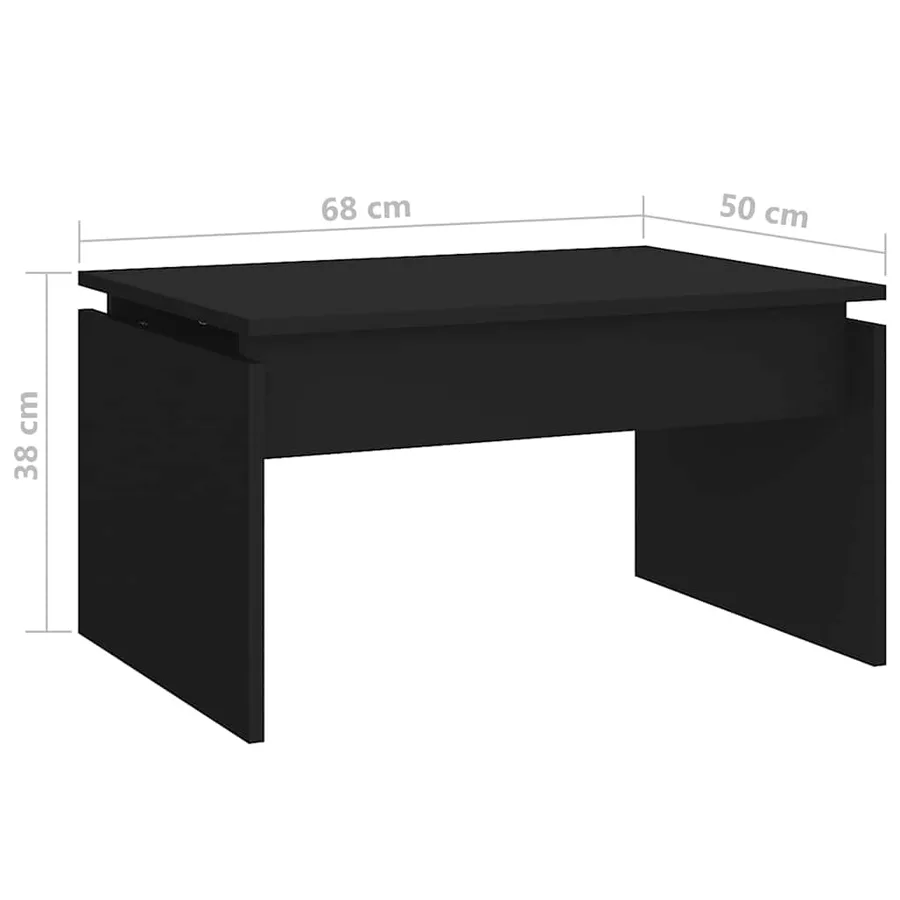 Table basse noir 68x50x38 cm bois d'ingénierie - 7