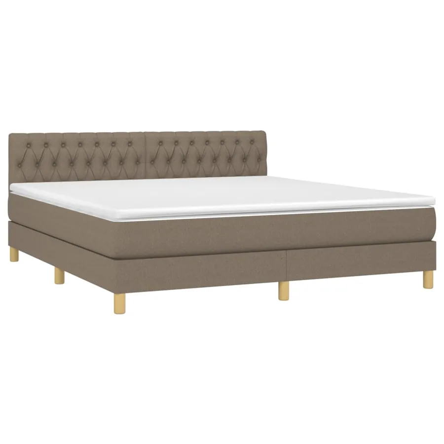 Sommier à lattes de lit avec matelas LED Taupe 180x200 cm Tissu - 3