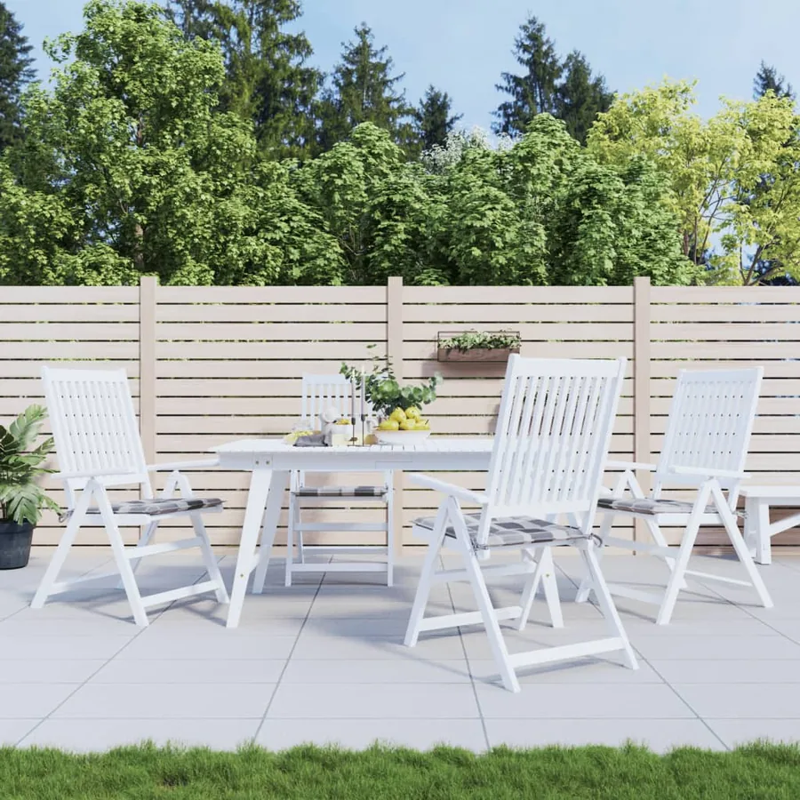 Coussins de chaise de jardin lot de 4 carreaux gris 50x50x4 cm