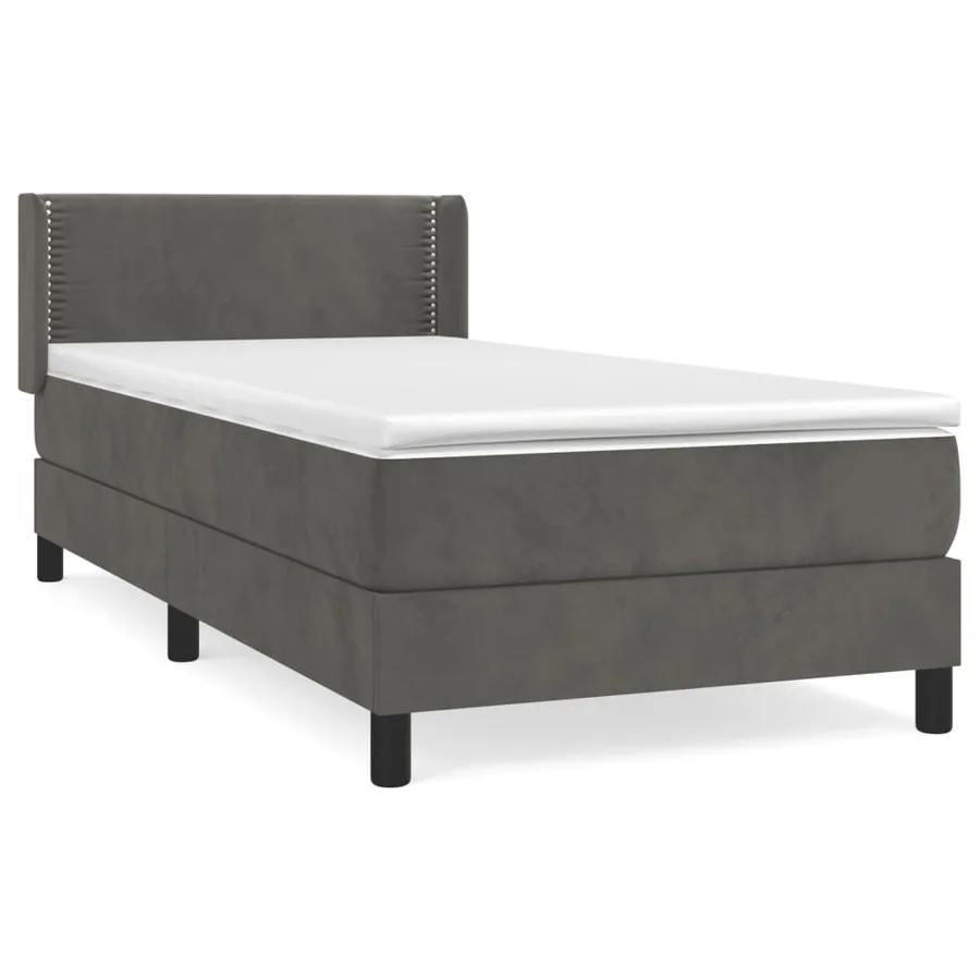Sommier à lattes de lit avec matelas Gris foncé 100x200 cm - 2