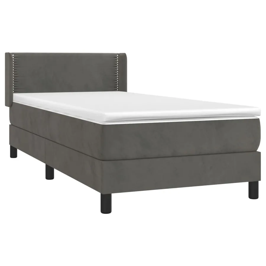 Sommier à lattes de lit avec matelas Gris foncé 100x200 cm - 3