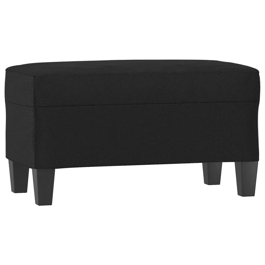 Banc Noir 70x35x41 cm Similicuir - 2