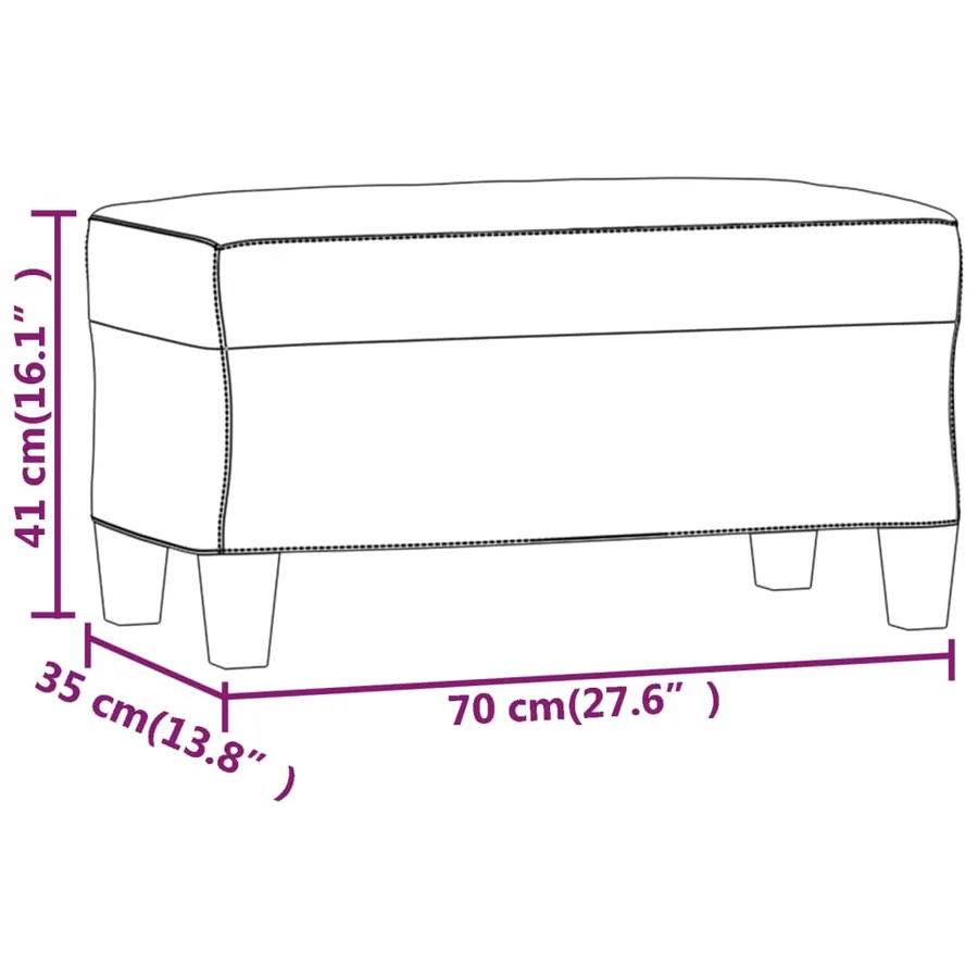 Banc Noir 70x35x41 cm Similicuir - 7