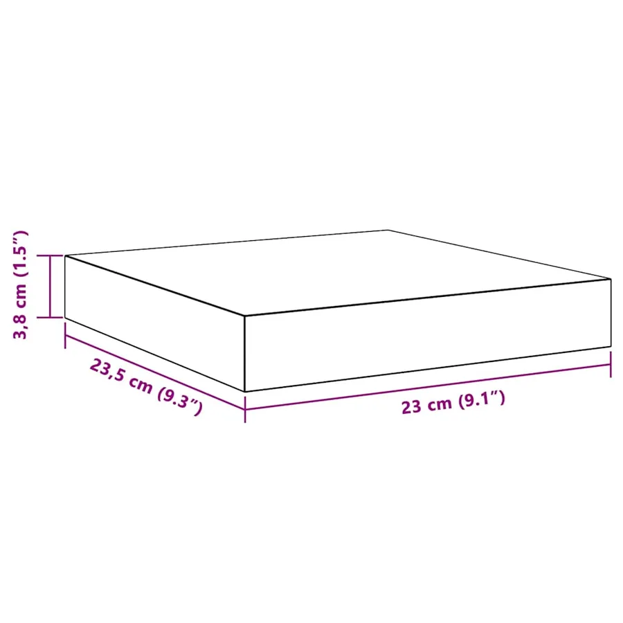 Étagères murales flottantes 2 pcs blanc 23x23,5x3,8 cm MDF - 16
