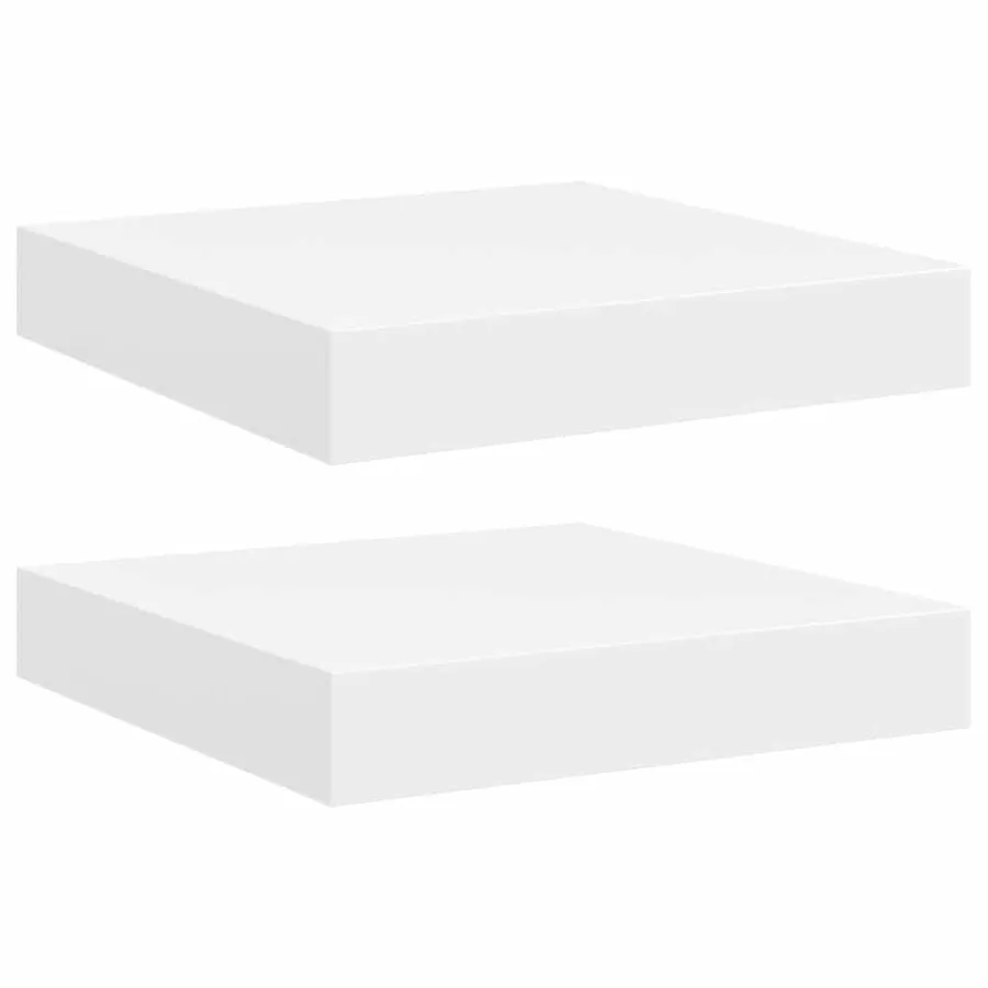 Étagères murales flottantes 2 pcs blanc 23x23,5x3,8 cm MDF - 2
