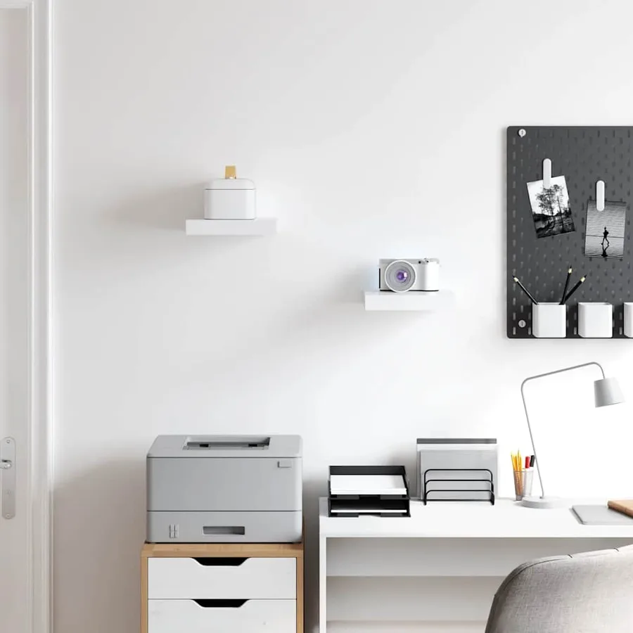 Étagères murales flottantes 2 pcs blanc 23x23,5x3,8 cm MDF - 3