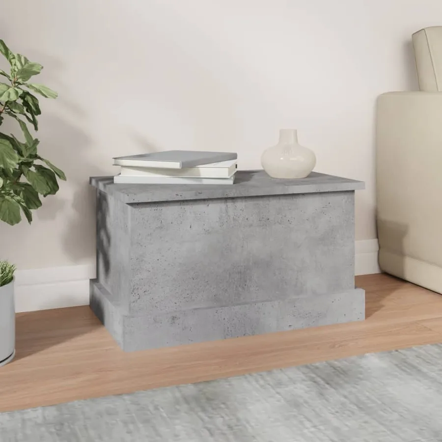 Boîte de rangement gris béton 50x30x28 cm bois d'ingénierie - 3