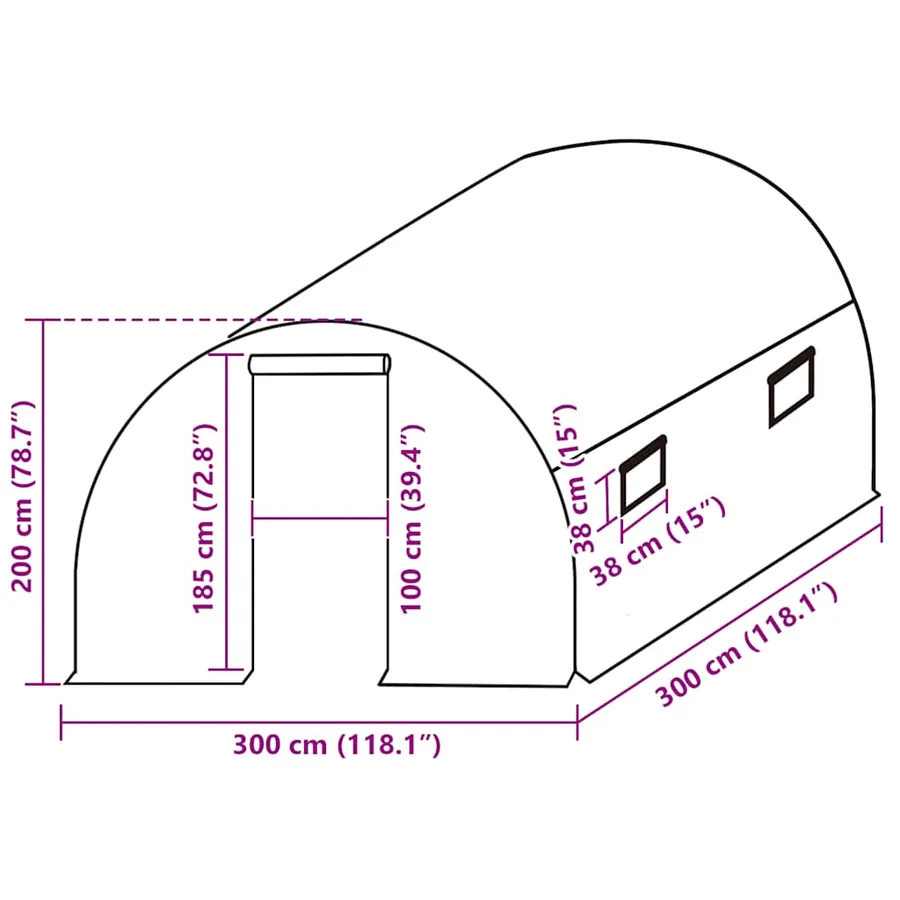 Couverture de remplacement de serre (9 m²) 3x3x2 m Transparent - 5