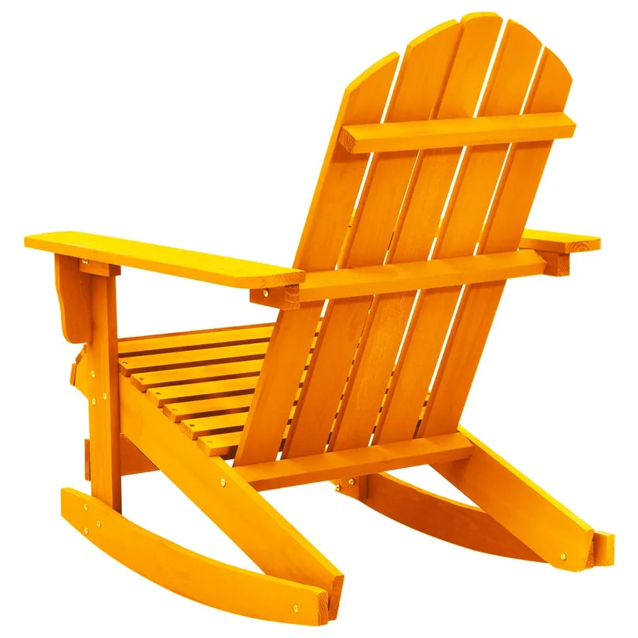 Chaise à bascule de jardin Adirondack bois de sapin orange - 4