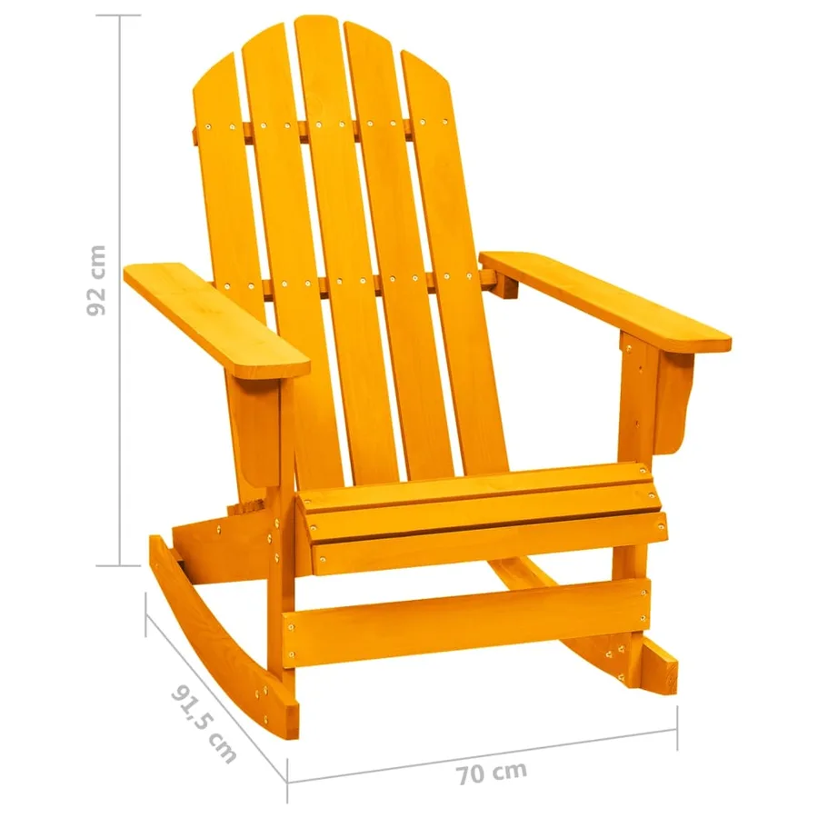 Chaise à bascule de jardin Adirondack bois de sapin orange - 6