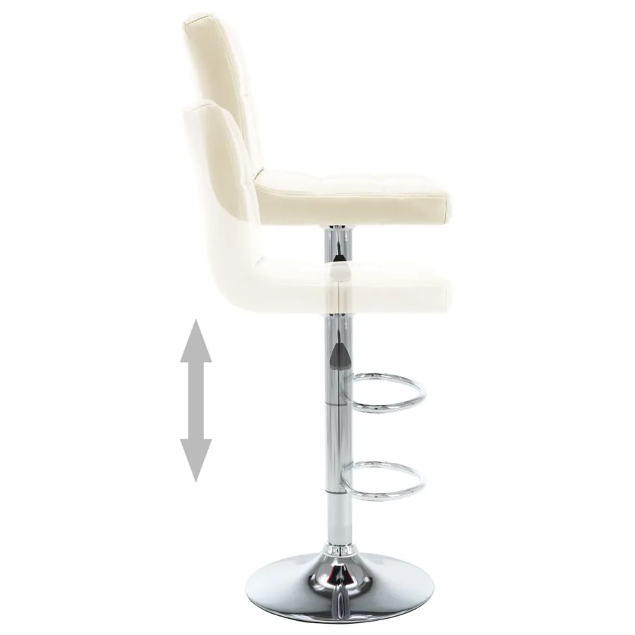 Tabourets de bar lot de 2 crème similicuir - 4