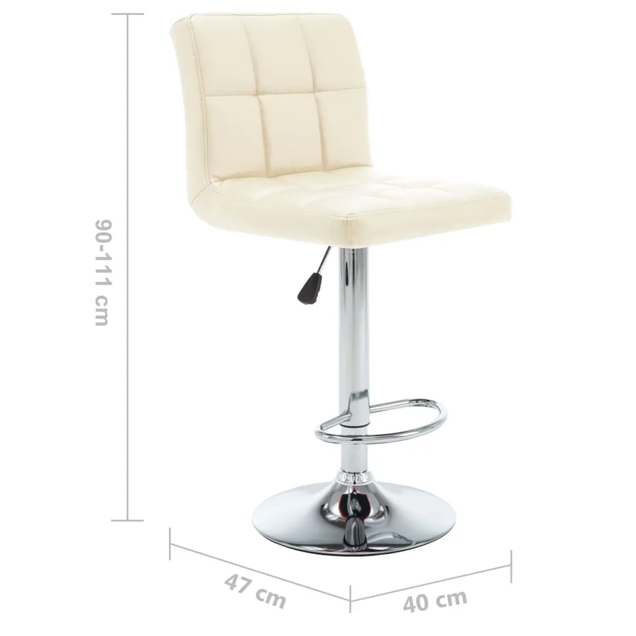 Tabourets de bar lot de 2 crème similicuir - 8