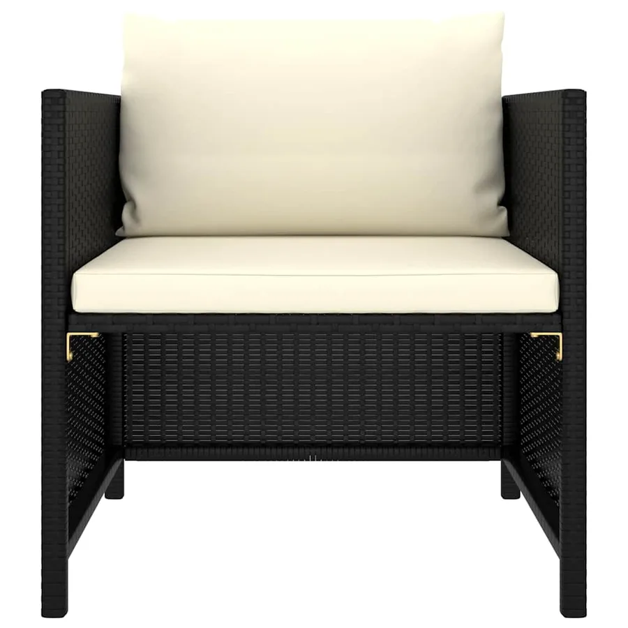 Salon de jardin 7 pcs avec coussins Résine tressée Noir - 18