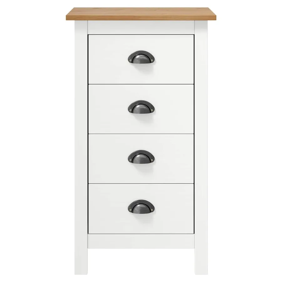 Buffet Hill Blanc 46x35x80 cm Bois de pin solide - 2