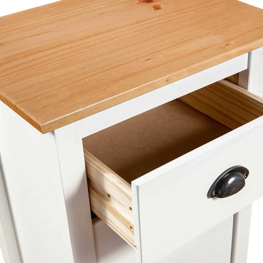 Buffet Hill Blanc 46x35x80 cm Bois de pin solide - 5