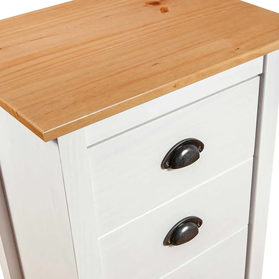 Buffet Hill Blanc 46x35x80 cm Bois de pin solide - 6