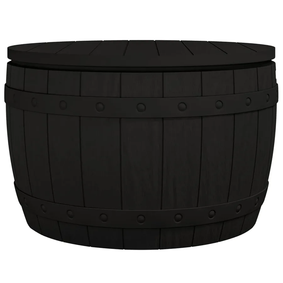 Boîte de rangement de jardin 3 en 1 noir polypropylène - 2