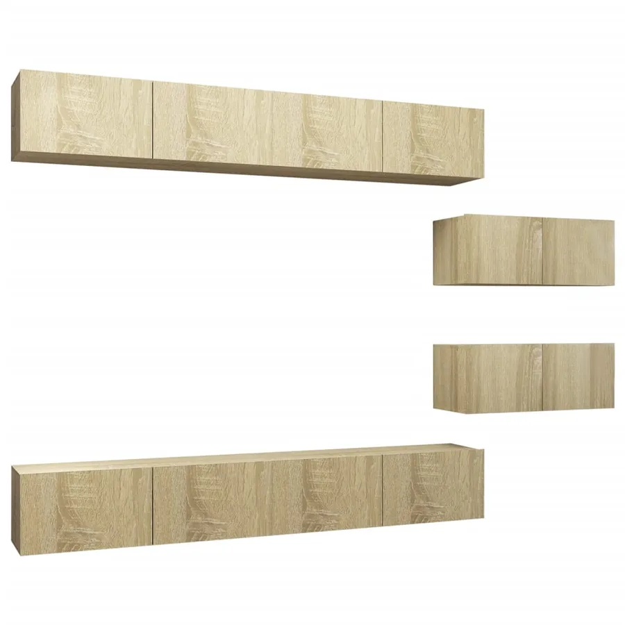 Ensemble de meuble TV 6 pcs Chêne sonoma Bois d'ingénierie - 2