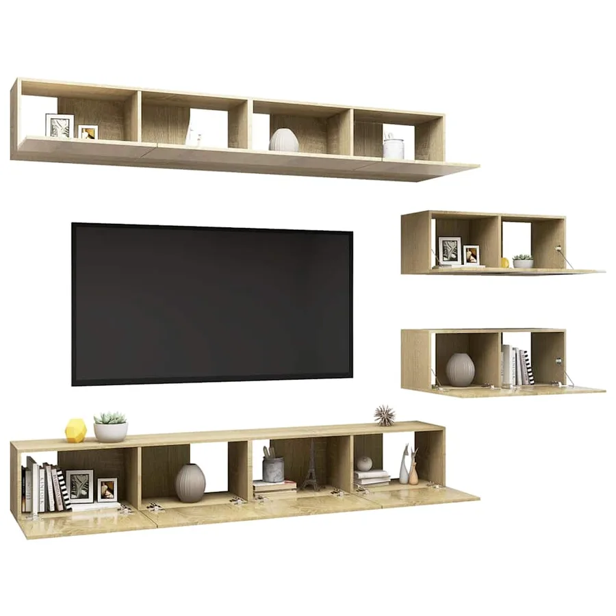 Ensemble de meuble TV 6 pcs Chêne sonoma Bois d'ingénierie - 3