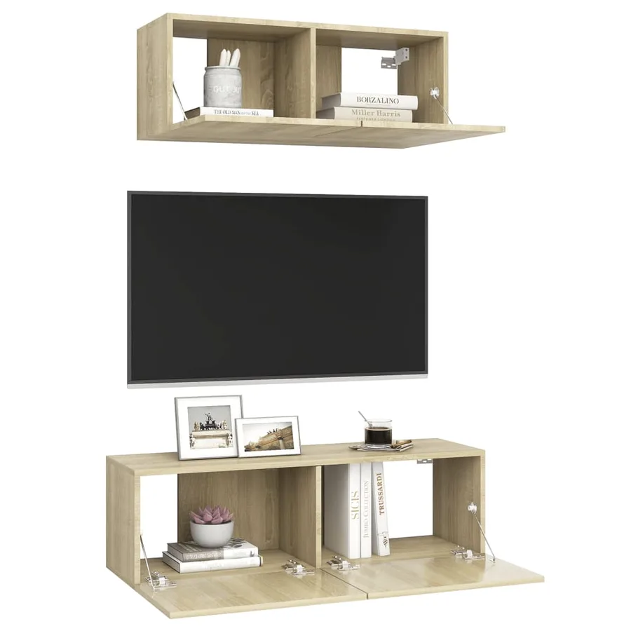 Ensemble de meuble TV 2 pcs Chêne sonoma Bois d'ingénierie - 5