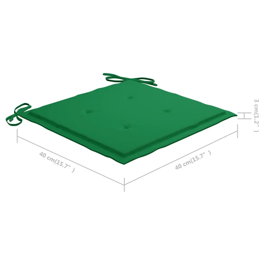 Chaises pliables de jardin lot de 2 avec coussins Bambou - 10