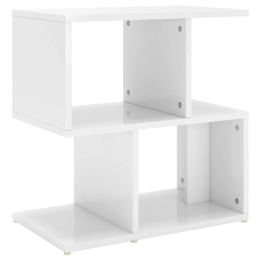 Table de chevet blanc brillant 50x30x51,5 cm bois d'ingénierie - 2