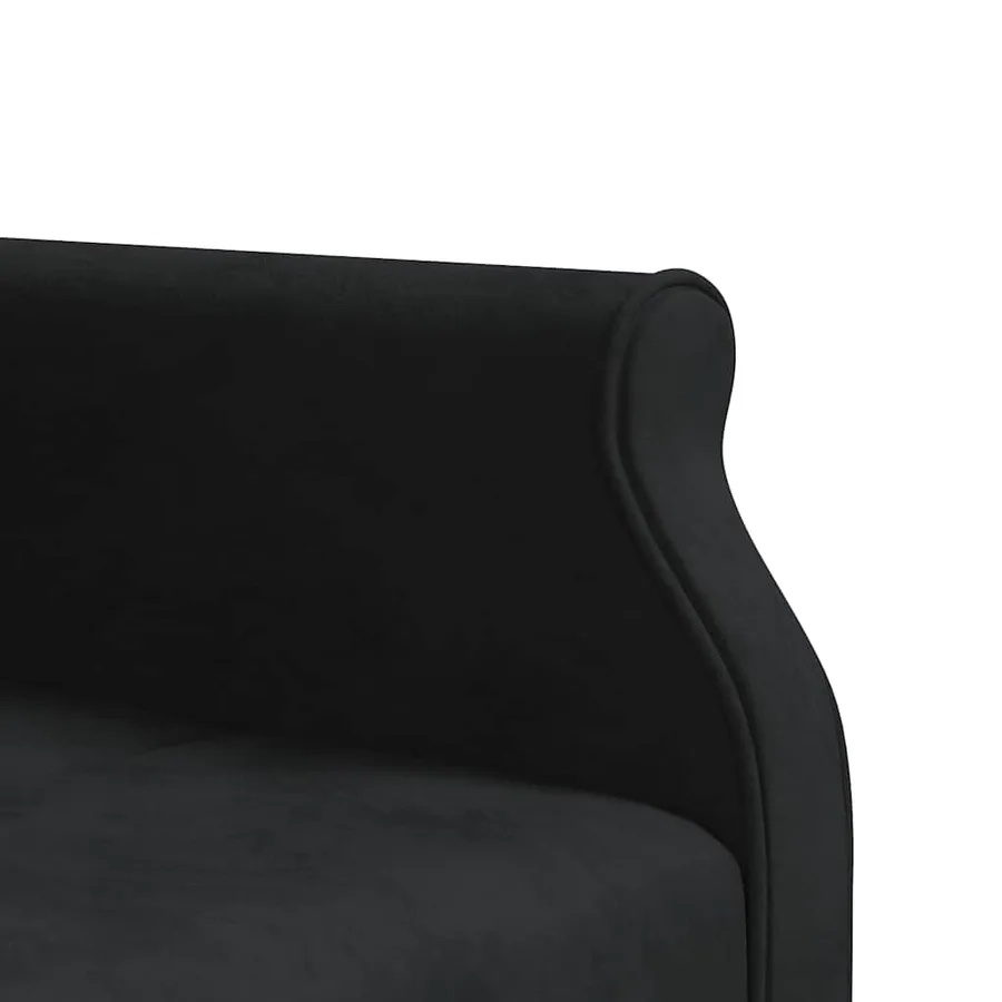 Canapé-lit en forme de L noir 271x140x70 cm velours - 8