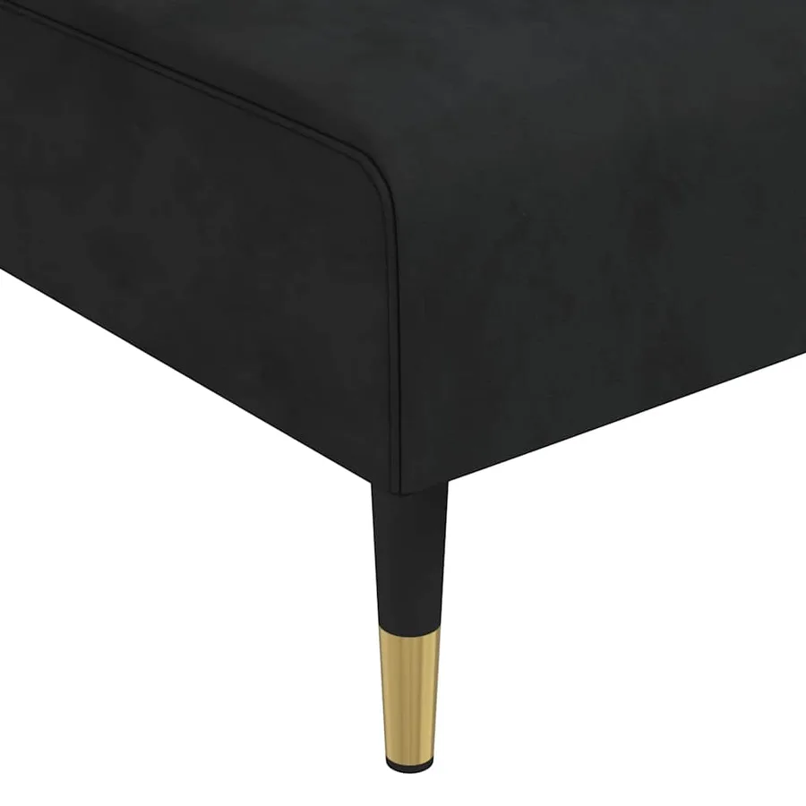 Canapé-lit en forme de L noir 271x140x70 cm velours - 9