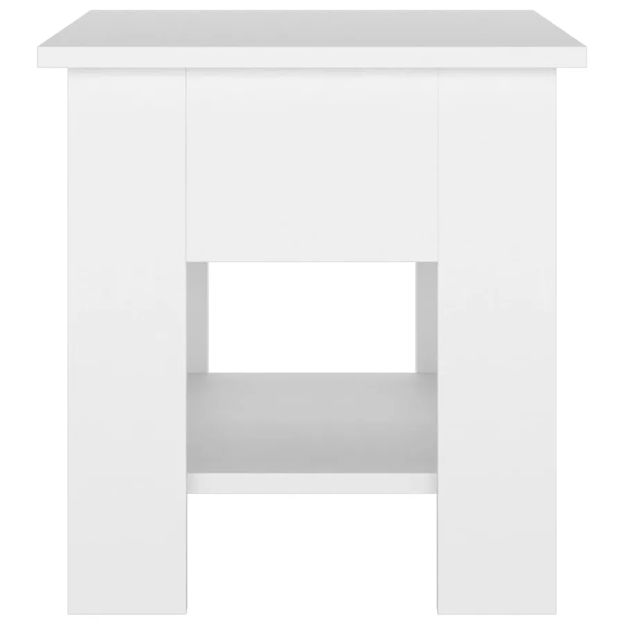 Table basse Blanc 40x40x42 cm Bois d'ingénierie - 4