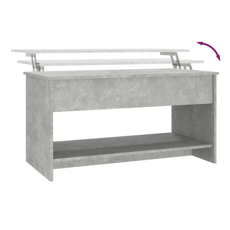 Table basse gris béton 102x50x52,5 cm bois d'ingénierie - 8