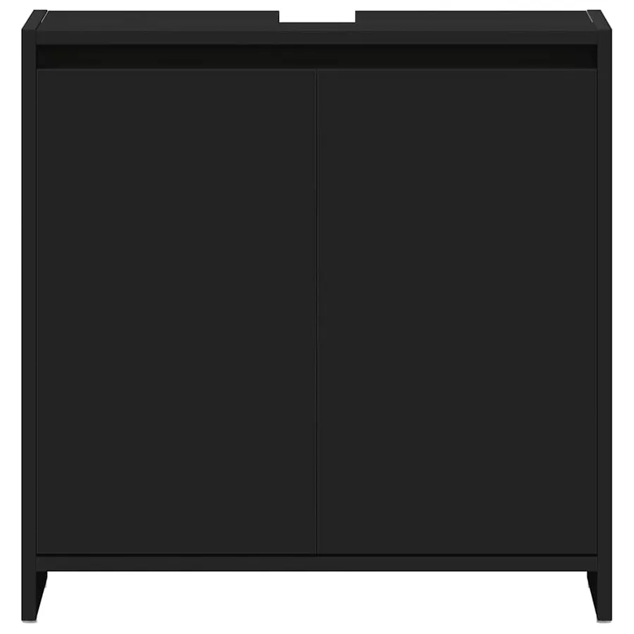Armoire de salle de bain noir 60x33x61 cm Bois d'ingénierie - 6