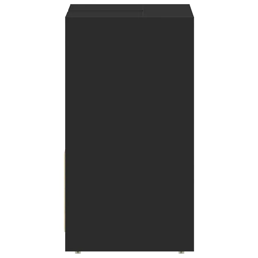 Armoire de salle de bain noir 60x33x61 cm Bois d'ingénierie - 7