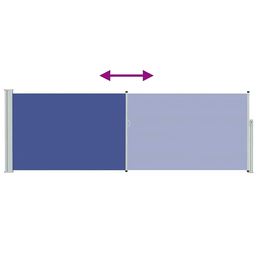 Auvent latéral rétractable de patio 100x300 cm Bleu - 7