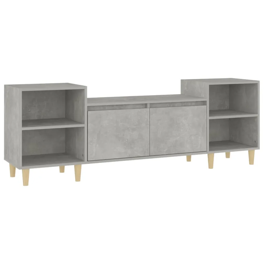 Meuble TV Gris béton 160x35x55 cm Bois d'ingénierie - 2