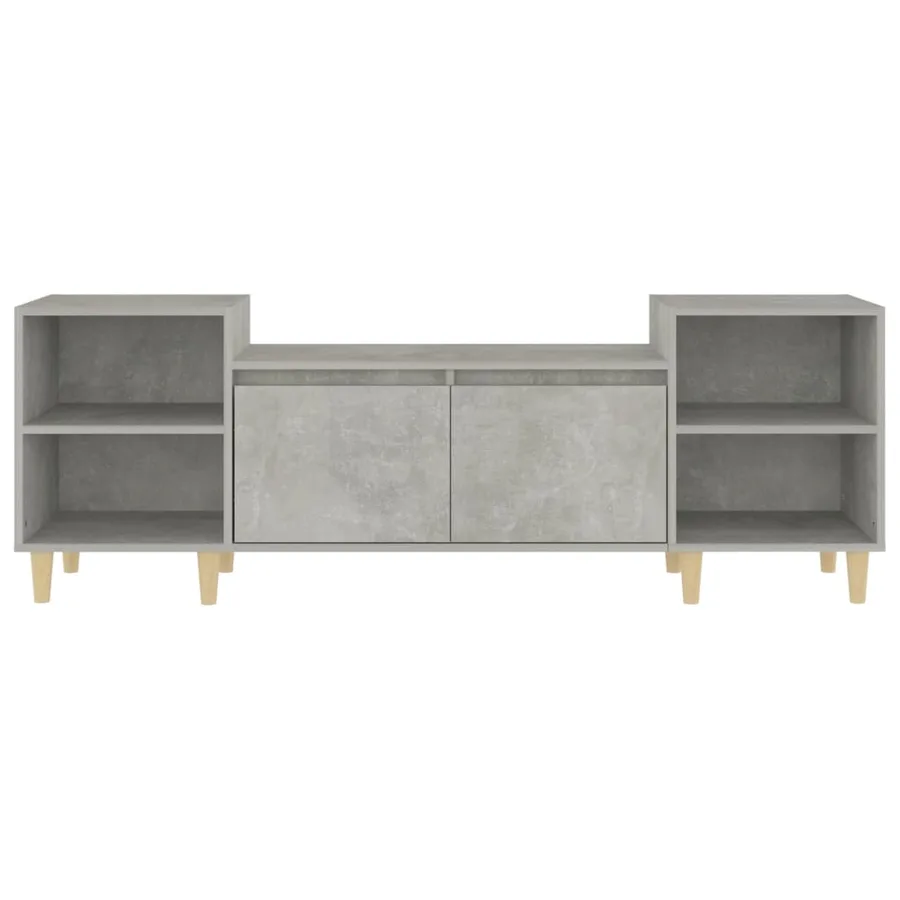 Meuble TV Gris béton 160x35x55 cm Bois d'ingénierie - 6