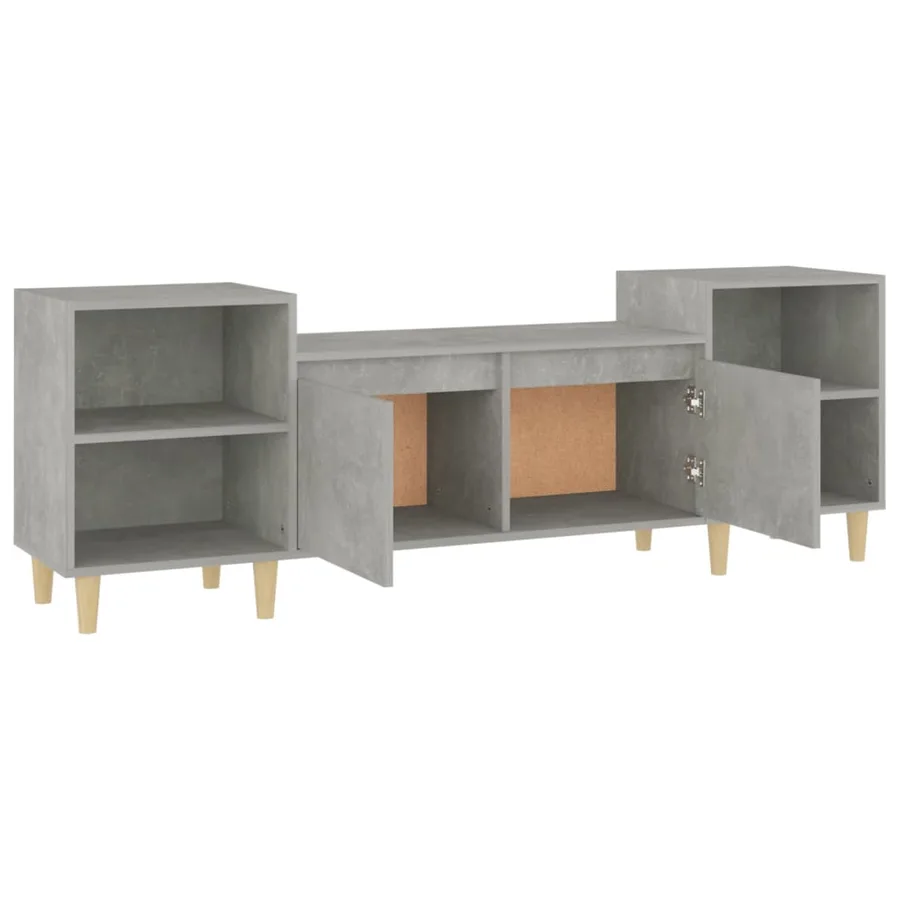 Meuble TV Gris béton 160x35x55 cm Bois d'ingénierie - 7