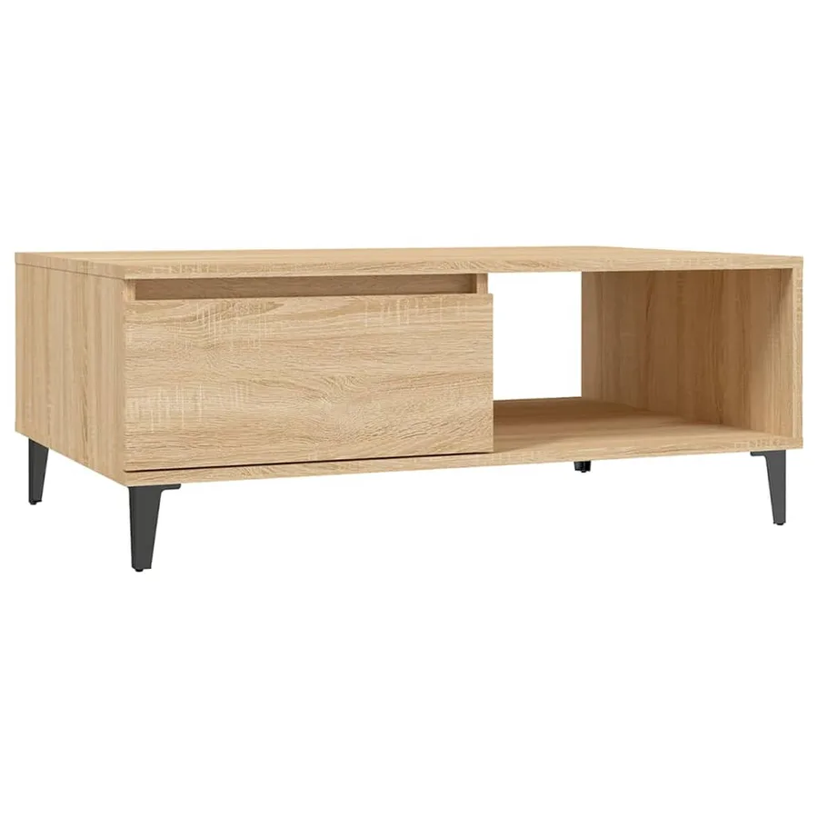 Table basse chêne sonoma 90x60x35 cm bois d'ingénierie - 2