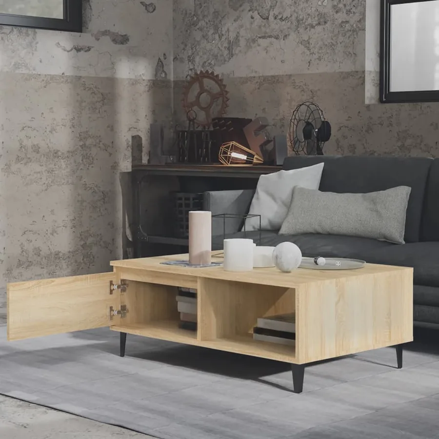 Table basse chêne sonoma 90x60x35 cm bois d'ingénierie - 3