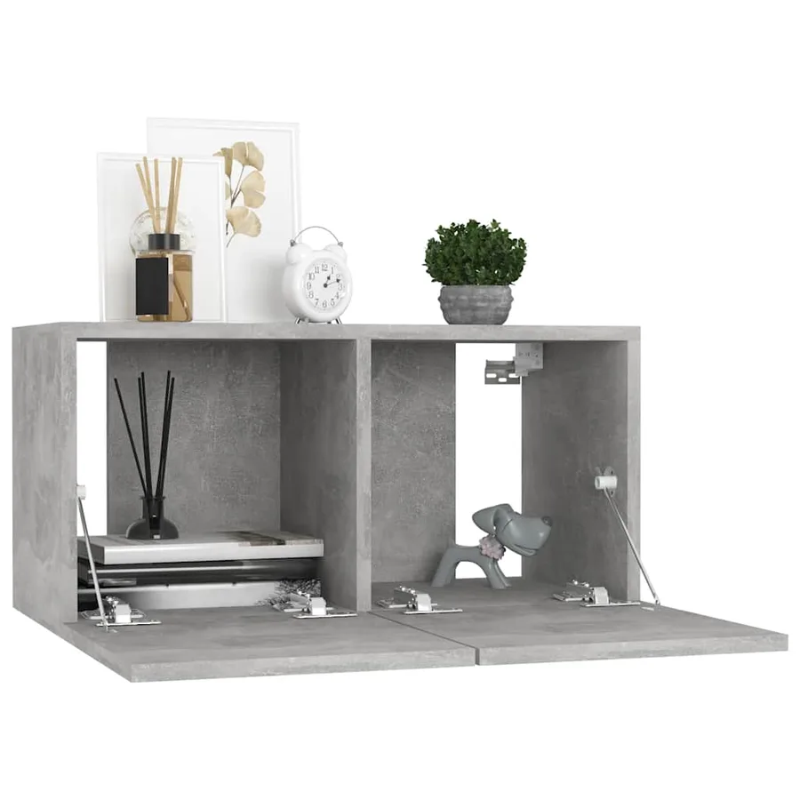 Ensemble de meubles TV 4 pcs Gris béton Bois d'ingénierie - 4