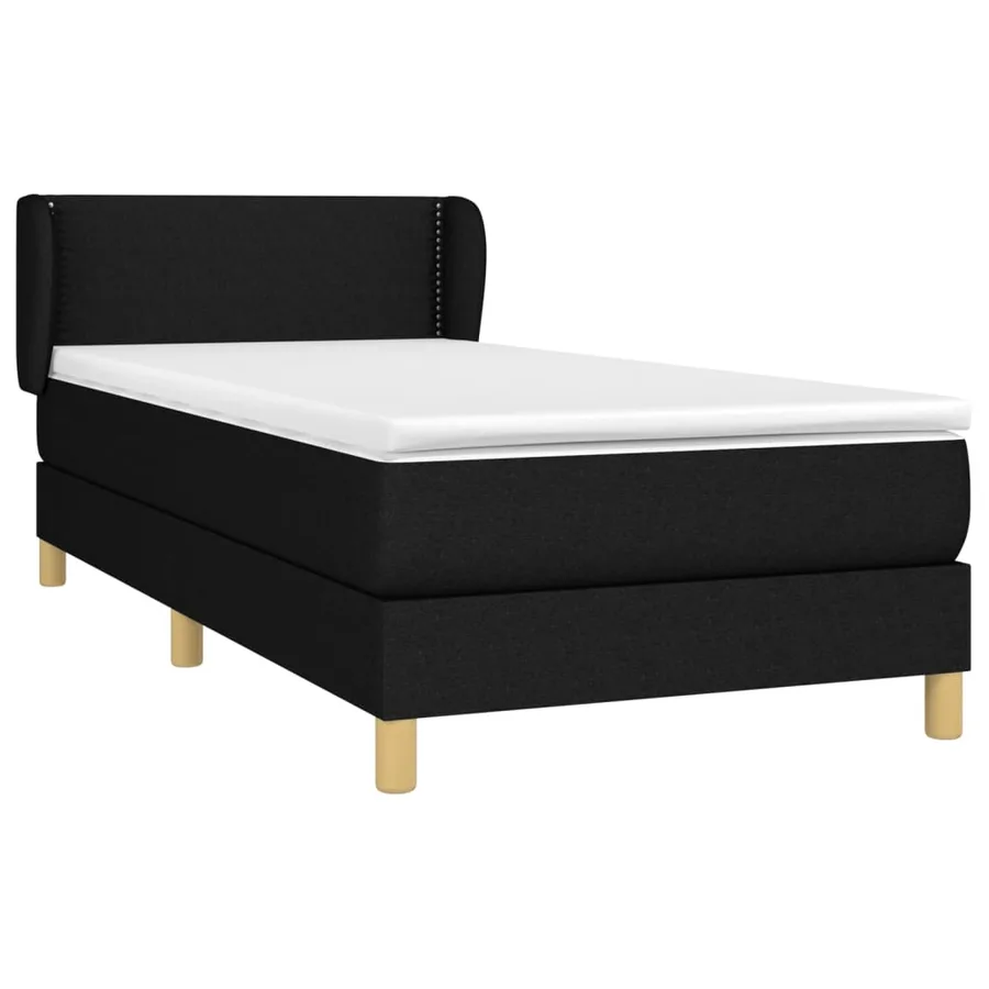 Sommier à lattes de lit avec matelas Noir 90x190 cm Tissu - 3