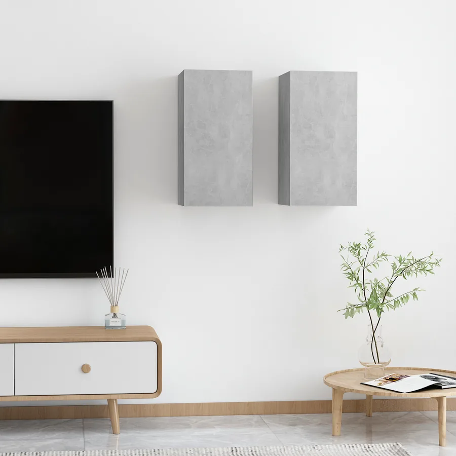 Meubles TV 2 pcs Gris béton 30,5x30x60 cm Bois d’ingénierie