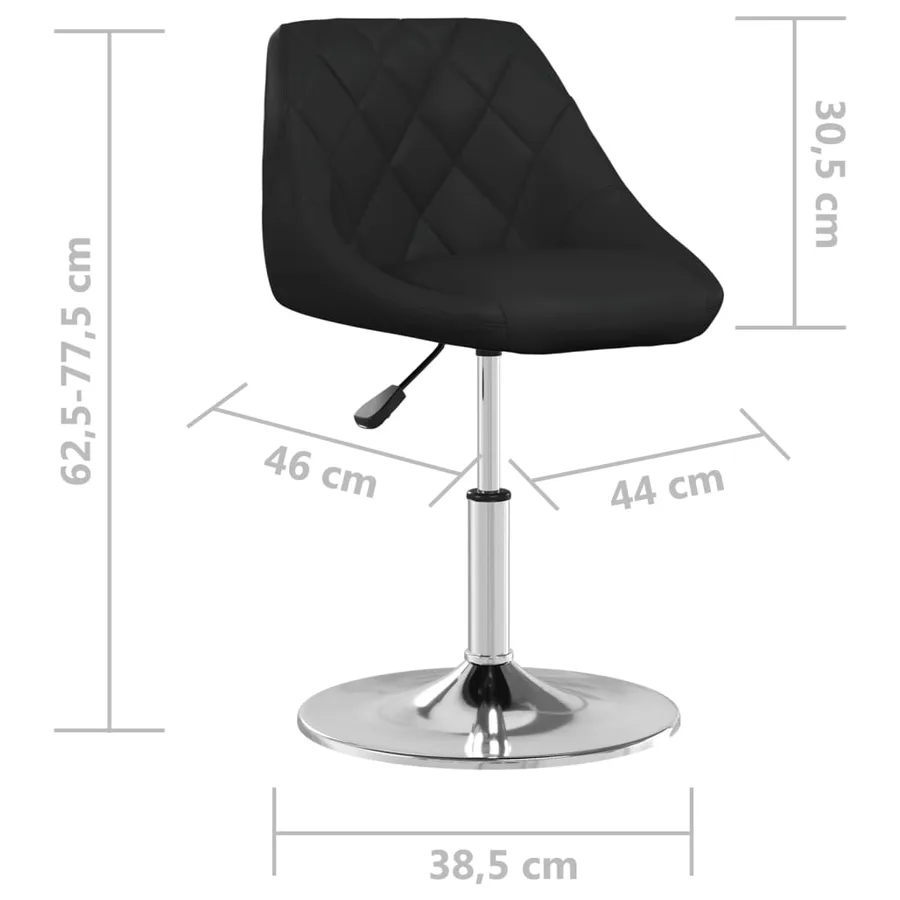 Chaise de salle à manger Noir Similicuir - 8