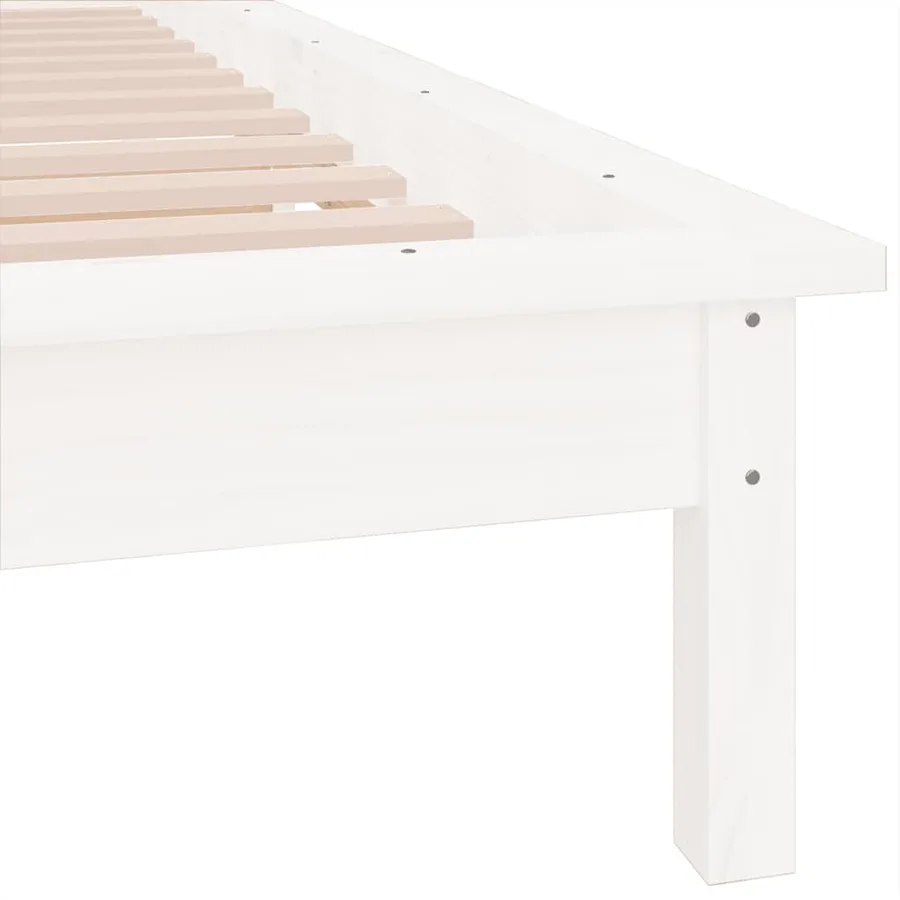 Cadre de lit à LED blanc 90x190 cm simple bois massif - 9