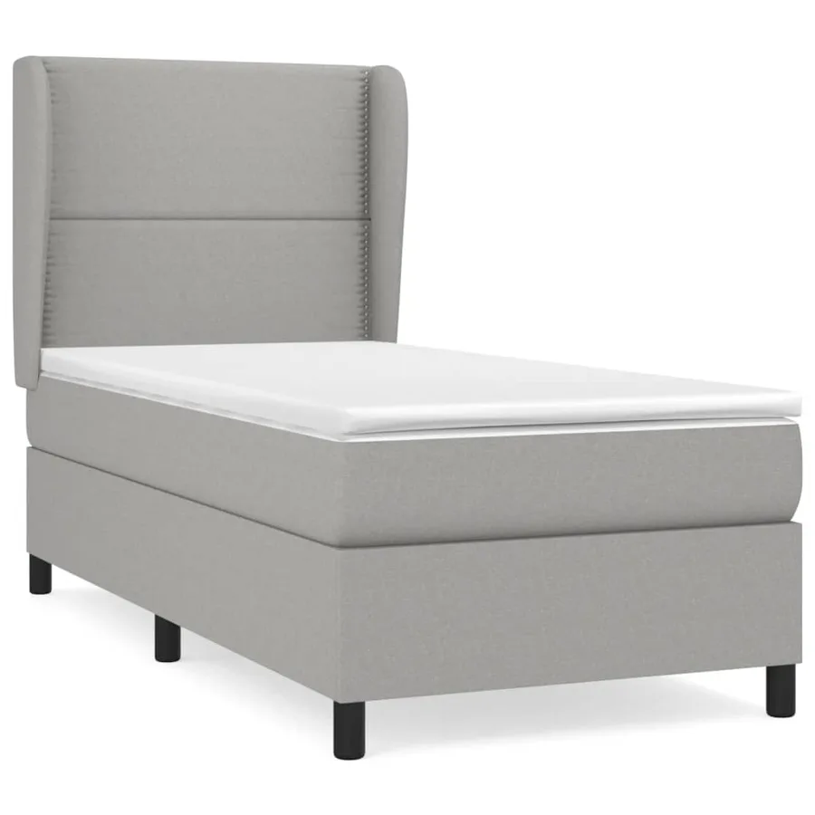 Sommier à lattes de lit avec matelas Gris clair 100x200cm Tissu - 2