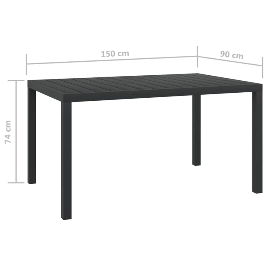 Ensemble à dîner de jardin avec coussins 5 pcs poly rotin noir - 14