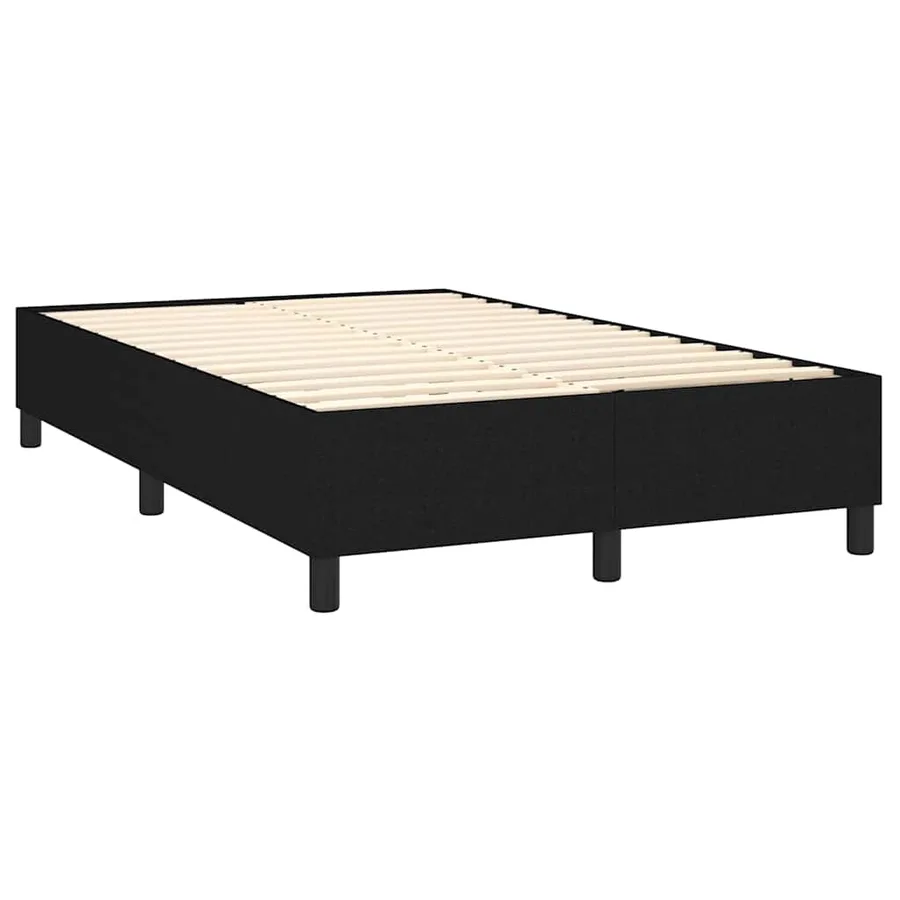 Sommier à lattes de lit avec matelas Noir 140x190 cm Tissu - 4