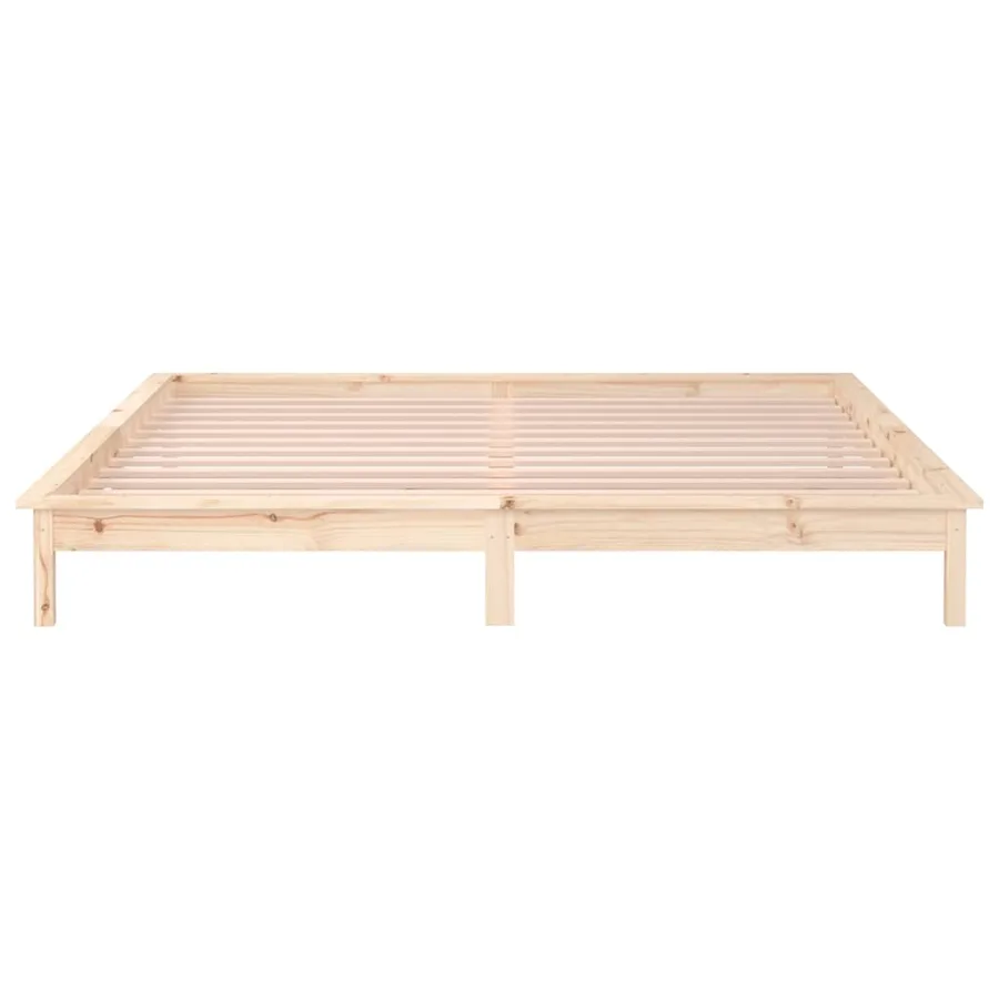 Cadre de lit à LED sans matelas 160x200 cm bois massif - 7