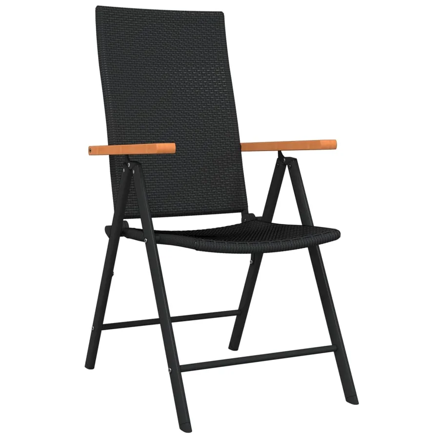 Ensemble à manger de jardin 5 pcs Noir - 3