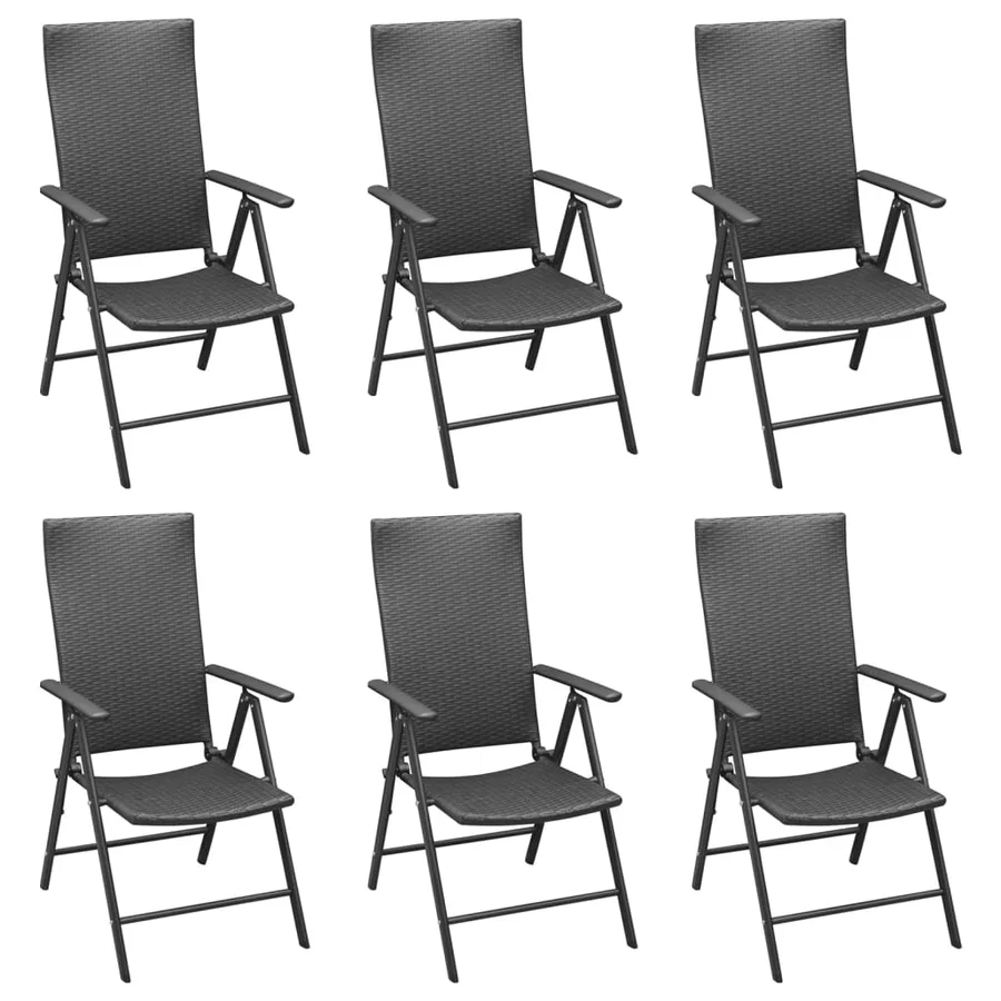 Ensemble à manger de jardin 7 pcs Noir Résine tressée - 4