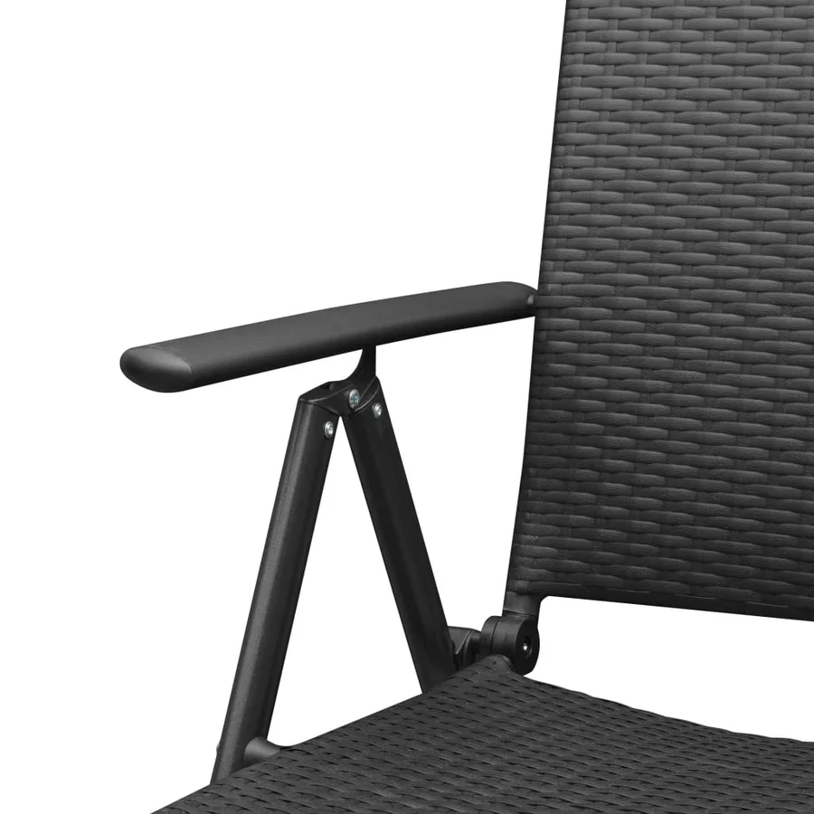 Ensemble à manger de jardin 7 pcs noir - 8